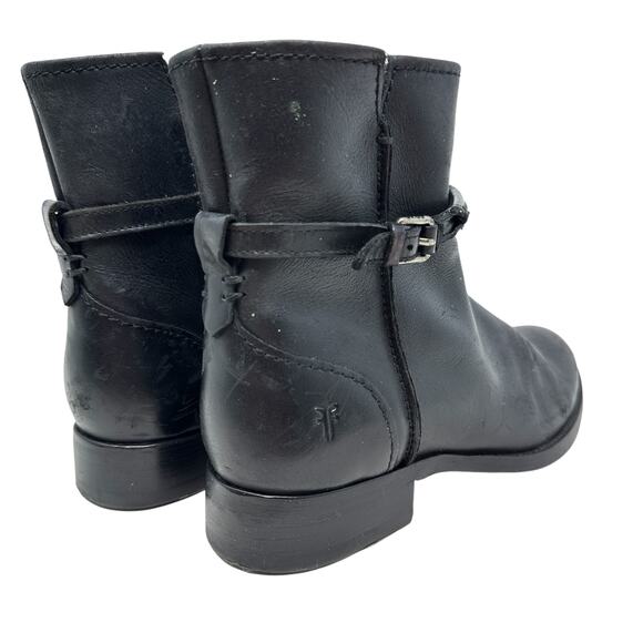 Frye Melissa Seam Short Boots Leather Black Size US 6 - Picture 9 of 15